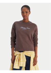 Tommy Jeans Bluza Essential DW0DW21922 Brązowy Regular Fit. Kolor: brązowy. Materiał: bawełna #1