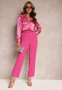 Renee - Fuksjowe Spodnie o Klasycznym Fasonie z Kieszeniami Dracaisa. Kolor: różowy. Styl: klasyczny #4