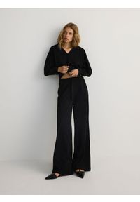 Reserved - Bawełniane spodnie - czarny. Kolor: czarny. Materiał: bawełna