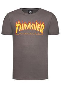 Thrasher T-Shirt Flame Szary Regular Fit. Kolor: szary. Materiał: bawełna #4