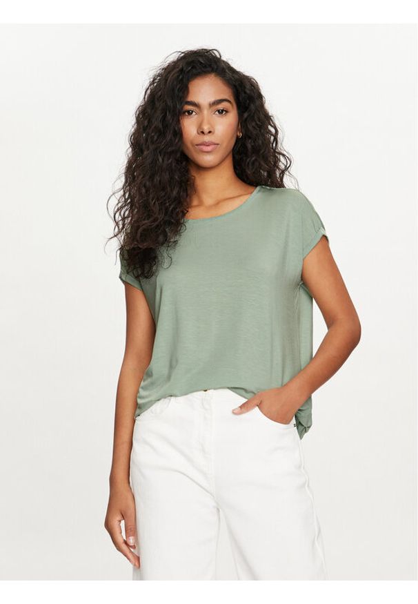 Vero Moda T-Shirt Ava 10284468 Zielony Regular Fit. Kolor: zielony. Materiał: lyocell