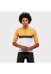 SIROKO - Mężczyzna Kolarstwo Męska ultralekka koszulka rowerowa M3 Hammer Biały. Kolor: żółty, wielokolorowy, biały. Materiał: tkanina, poliester. Sport: kolarstwo
