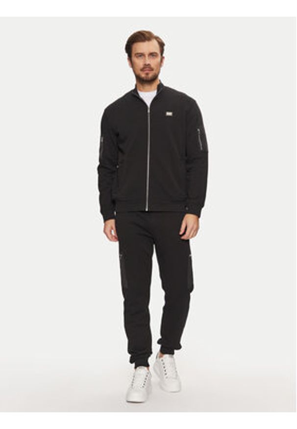 Karl Lagerfeld - KARL LAGERFELD Bluza 705070 551900 Czarny Regular Fit. Typ kołnierza: dekolt w karo. Kolor: czarny. Materiał: bawełna