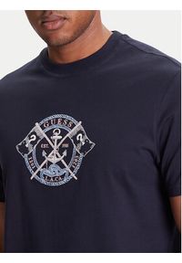Guess T-Shirt M5YI62 K8FQ4 Granatowy Regular Fit. Kolor: niebieski. Materiał: bawełna