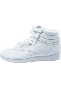 Buty do chodzenia damskie Reebok F S HI. Okazja: na co dzień. Wysokość cholewki: za kostkę. Zapięcie: sznurówki. Kolor: biały, wielokolorowy, szary. Materiał: skóra, syntetyk, materiał. Szerokość cholewki: normalna. Sport: turystyka piesza #1