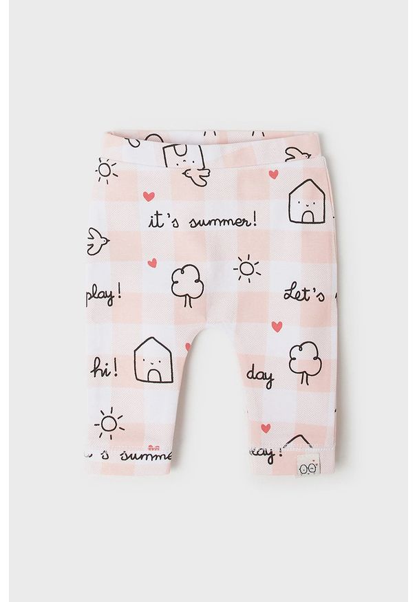 Mayoral Newborn legginsy dziecięce (2-pack) kolor różowy gładkie. Kolor: różowy. Materiał: włókno, dzianina. Wzór: gładki