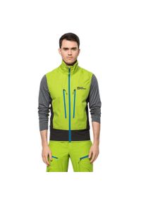 Kamizelka turystyczna męska Jack Wolfskin Alpspitze softshell. Kolor: zielony. Materiał: poliester, poliamid