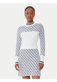 Guess Sweter W5BR24 Z3JD2 Écru Slim Fit. Materiał: syntetyk