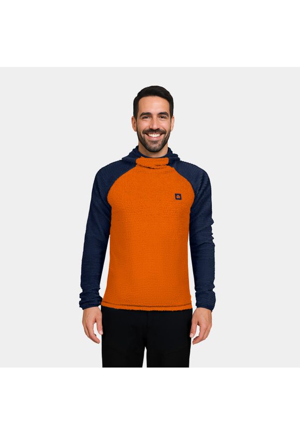 Bluza Primaloft męska Alpinus Eio. Kolor: pomarańczowy, niebieski, wielokolorowy. Materiał: polar. Technologia: Primaloft. Sport: turystyka piesza