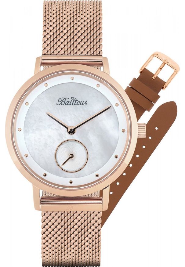 BALTICUS - Zegarek Balticus Zegarek damski Balticus BLT-BALNSRW różowe złoto. Kolor: złoty, wielokolorowy, różowy