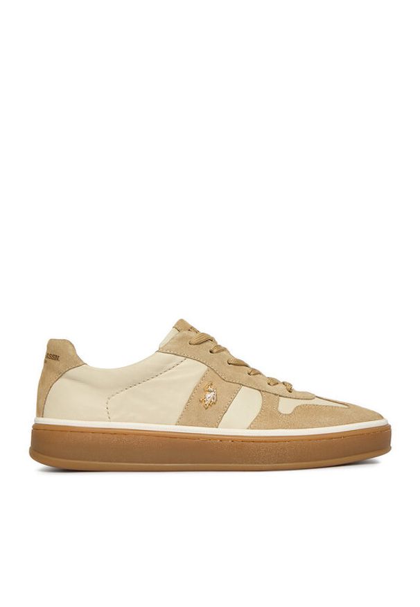 U.S. Polo Assn. Sneakersy EO-HAIRY001W/6LS1 Écru. Kolor: kremowy. Materiał: skóra