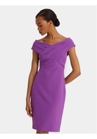 Lauren Ralph Lauren Sukienka koktajlowa 253936390004 Fioletowy Slim Fit. Kolor: fioletowy. Materiał: syntetyk. Styl: wizytowy #1