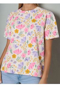 Sinsay - Bawełniana koszulka z nadrukiem - wielobarwny. Materiał: bawełna. Wzór: nadruk #1