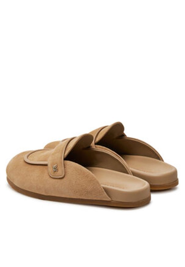 Max Mara Klapki Manly 2424526331600 Beżowy. Kolor: beżowy. Materiał: zamsz, skóra