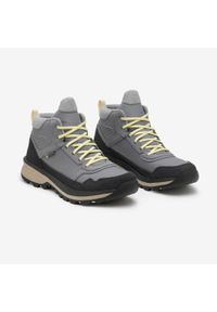 quechua - Buty turystyczne damskie Quechua NH500 Mid skóra wodoodporne. Zapięcie: sznurówki. Kolor: szary. Materiał: skóra. Szerokość cholewki: normalna. Styl: sportowy