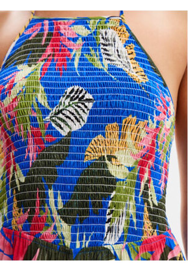 Desigual Kombinezon Tropical Party 24SWMW22 Kolorowy Regular Fit. Materiał: wiskoza. Wzór: kolorowy