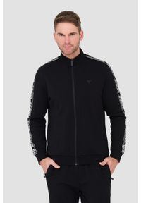 Guess - GUESS Czarna męska bluza dresowa, Rozmiar L. Typ kołnierza: bez kaptura. Kolor: czarny. Materiał: dresówka #1