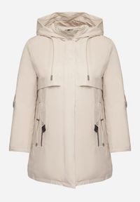 Born2be - Jasnobeżowa Kurtka Typu Parka z Kapturem i Podpinanymi Rękawami Falunea. Okazja: na co dzień, na spacer. Typ kołnierza: kaptur. Kolekcja: plus size. Kolor: beżowy. Materiał: jeans. Styl: klasyczny, sportowy, casual, elegancki #7