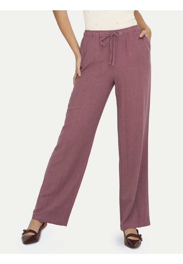 only - ONLY Spodnie materiałowe Siesta 15322263 Różowy Regular Fit. Kolor: różowy. Materiał: wiskoza