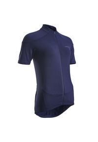 VAN RYSEL - Koszulka rowerowa szosowa damska Triban RC500 w kratę. Kolor: niebieski