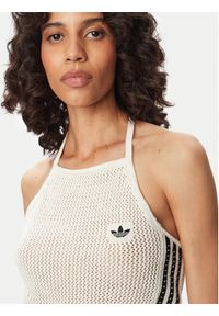 Adidas - adidas Top Knitted Crochet KC6485 Biały Slim Fit. Kolor: biały. Materiał: syntetyk #3