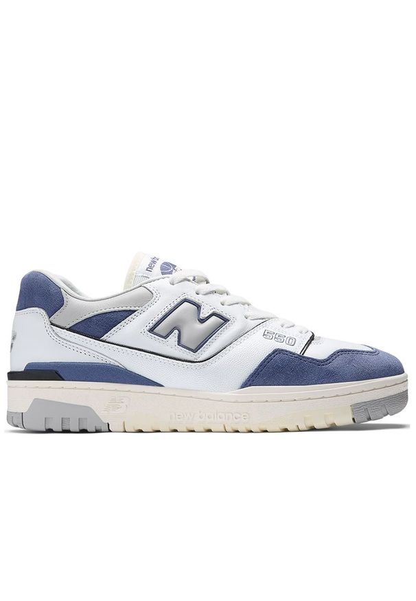 Buty New Balance BB550BWG - białe. Okazja: na co dzień. Kolor: biały. Materiał: guma, skóra. Szerokość cholewki: normalna. Sport: koszykówka, turystyka piesza