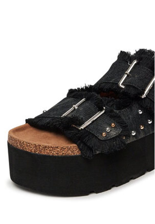 DeeZee Klapki LB-P1748 Czarny. Kolor: czarny. Materiał: materiał