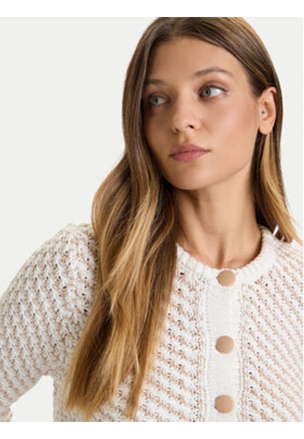 French Connection Kardigan 78ZCE Écru Regular Fit. Materiał: bawełna