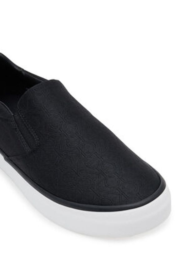Calvin Klein Tenisówki Vulc Slip On - Jacq HW0HW02411 Czarny. Zapięcie: bez zapięcia. Kolor: czarny. Materiał: skóra