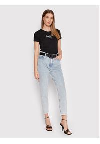 Pepe Jeans T-Shirt PL502711 Czarny Slim Fit. Kolor: czarny. Materiał: bawełna #4