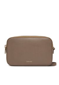 Calvin Klein Torebka Foil Logo Elongated Camera Bag LV04F3276G Beżowy. Kolor: beżowy. Materiał: skórzane #3