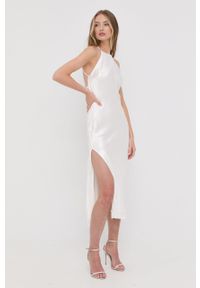 BARDOT - Bardot sukienka kolor biały maxi rozkloszowana. Kolor: biały. Materiał: tkanina. Długość rękawa: na ramiączkach. Typ sukienki: rozkloszowane. Długość: maxi #5