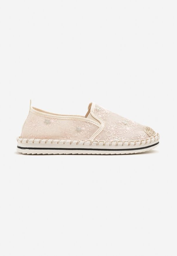 Renee - Różowe Espadryle z Ozdobną Plecionką Eranoria. Kolor: różowy. Obcas: na płaskiej podeszwie. Styl: elegancki