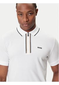 BOSS Polo Philix 50544450 Biały Slim Fit. Typ kołnierza: polo. Kolor: biały. Materiał: bawełna #4