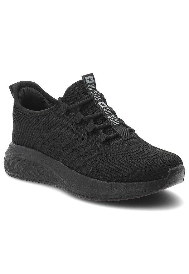 Big-Star - Sneakersy damskie Big Star, cholewka z materiału dopasowujące do stopy miękka wyściółka komfortowa wkładka lekka amortyzująca podeszwa, czarne, UU274. Okazja: na spacer, na co dzień. Kolor: czarny. Materiał: materiał. Szerokość cholewki: normalna. Sport: turystyka piesza
