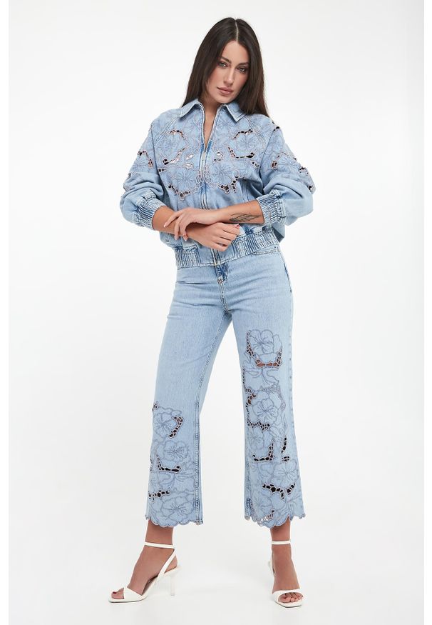 Liu Jo - Jeansy damskie ażurowe LIU JO. Wzór: ażurowy