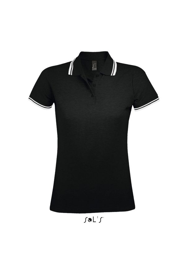 SOL'S - Damska koszulka polo Sol's Pasadena. Typ kołnierza: polo. Kolor: wielokolorowy, biały, czarny. Materiał: bawełna
