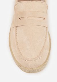 Born2be - Beżowe Mokasyny Ozdobione Plecionką Fennata. Kolor: beżowy. Wzór: aplikacja. Styl: klasyczny, boho #5