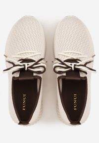 Born2be - Beżowo-Brązowe Sneakersy z Podwójnym Sznurowaniem Dorielle. Nosek buta: okrągły. Kolor: beżowy. Materiał: materiał. Obcas: na obcasie. Wysokość obcasa: niski #2