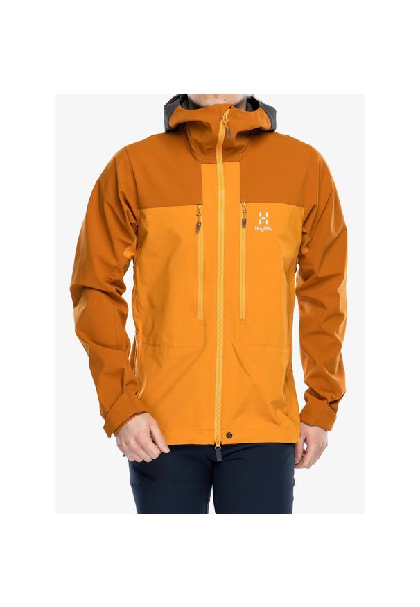 Haglöfs - Kurtka softshell męska Haglofs Roc Sight Softshell Jacket. Kolor: pomarańczowy. Materiał: softshell. Sport: turystyka piesza