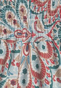 Born2be - Czerwone Szerokie Spodnie z Wiskozy w Retro Wzór Zeramara. Kolor: czerwony. Materiał: wiskoza. Styl: retro #5