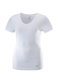 salomon - Koszulka turystyczna damska Salomon Elevate Move On Tee. Kolor: biały. Materiał: poliester, elastan, nylon #1