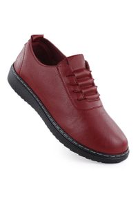 Unisoft - Półbuty damskie komfortowe bordowe UNISOFT 5933. Kolor: czerwony. Materiał: skóra ekologiczna #1