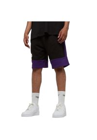 Spodnie sportowe męskie New Era Nba Colour Block Short Lakers. Kolor: czarny, różowy, wielokolorowy. Materiał: dresówka