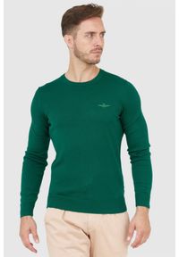Aeronautica Militare - AERONAUTICA MILITARE Zielony sweter męski. Kolor: zielony. Materiał: wełna