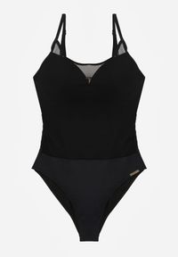 Born2be - Czarny Strój Kąpielowy Jednoczęściowy z Siateczkowymi Panelami Thelona. Kolor: czarny #4