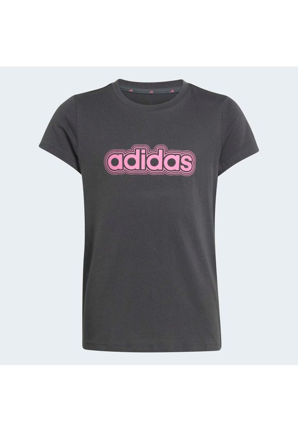 Adidas - Koszulka dziecięca ADIDAS. Kolor: różowy. Materiał: włókno, bawełna. Sport: joga i pilates