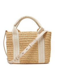 TOMMY HILFIGER - Tommy Hilfiger Torebka Th Spring Logo Mini Tote AW0AW17199 Beżowy. Kolor: beżowy