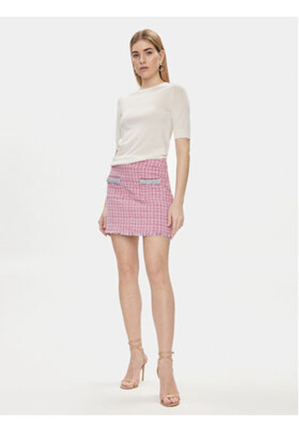 Liu Jo Spódnica mini MA4183 T4440 Różowy Regular Fit. Kolor: różowy. Materiał: bawełna