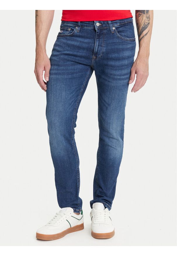 Tommy Jeans Jeansy Austin DM0DM21891 Granatowy Slim Fit. Kolor: niebieski